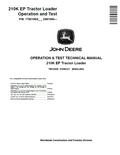John Deere 210K EP TRACTOR LOADER Operation and Test Technical Manual TM12429 PDF