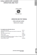 John Deere 210LJ Landscape Loader Operation and Test Manual TM10730 PDF