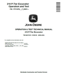 John  Deere 210 P-Tier Excavator Operation and Test Technical Manual TM14647X019 PDF