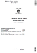 John Deere 2154D Road Builder Operation and Test Manual TM10322 PDF