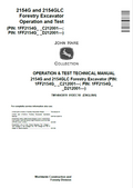 John Deere 2154G and 2154GLC Forestry Excavator Operation and Test Technical Manual TM14043X19 PDF 