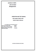 John Deere 225CLC RTS Excavator Operation and Test Manual TM2095 PDF 