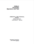 John Deere 225DLC Excavator Operation and Test Technical Manual TM10082 PDF