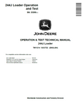 John  Deere 244J Loader Operation and Test Technical Manual TM11214 PDF