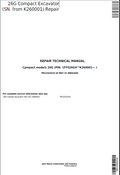 John Deere 26G Compact Excavator Repair Technical Manual TM13324X19 PDF 