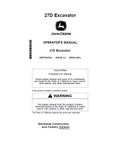John Deere 27D Excavator Operator Manual OMT223334 PDF