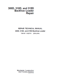John Deere 300D, 310D, and 315D Backhoe Loader Repair Technical Manual TM1497 PDF