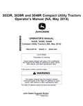 John Deere 3033R, 3039R, 3046R Compact Utility Tractors Operator Manual OMLVU29135 PDF