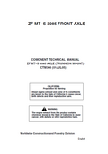 John Deere 3085 ZF MT–S Axle Component Technical Manual CTM366 PDF