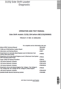 John Deere 315SJ Side Shift Loader Operation and Test Manual TM10227 PDF