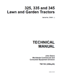 John Deere 325, 335, 345 Lawn and Garden Tractor Technical Manual TM1760 PDF