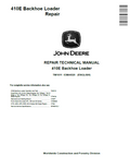 John Deere 410E Backhoe Loader Repair Technical Manual TM1611 PDF