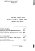 John Deere 410J Backhoe Loader Operation and Test Manual TM10850 PDF