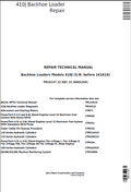 John Deere 410J Backhoe Loader Repair Technical Manual TM10147 PDF