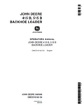 John Deere 415 B, 515 B Backhoe loader Operator Manual OMCD16146 PDF 