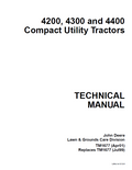 John Deere 4200, 4300 and 4400 Compact Utility Tractors Technical  Manual TM1677 PDF