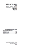 John Deere 4555, 4755, 4955, 4560, 4760, 4960 Tractor Repair Manual TM1460