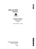 John Deere 4640 and 4840 Tractor Technical Manual TM1183 PDF