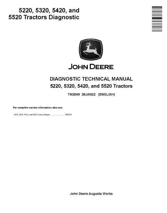 John Deere 5220,5320,5420,and 5520 Tractor Diagnostic Technical Manual TM2049 PDF