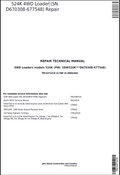 John Deere 524K 4WD Loader Repair Technical Manual TM13371X19 PDF 