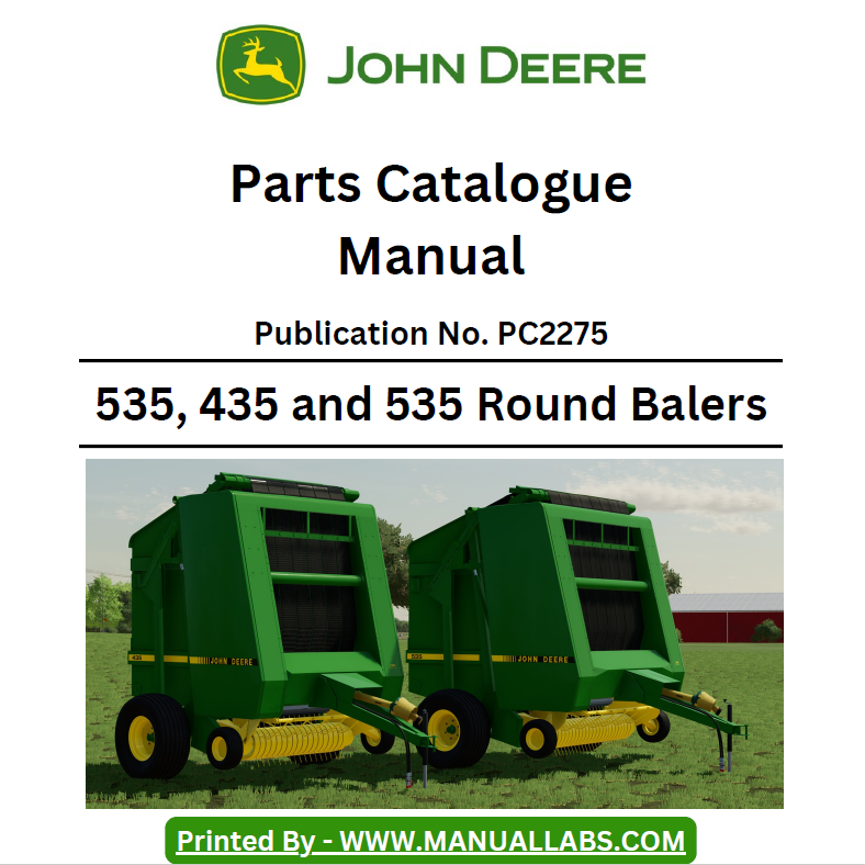 John Deere 535, 435 and 535 Round Balers Parts Catalog Manual PC2275 PDF