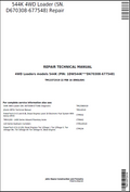 John Deere 544K 4WD Loader Repair Technical Manual TM13372X19 PDF 