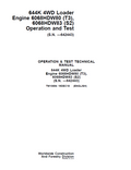 John Deere 644K 4WD Loader Engine Operation and Test Technical Manual TM10694 PDF