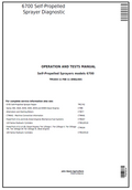 John Deere 6700 Self-Propelled Sprayer Diagnostic Operation and Test Manual TM1834 PDF
