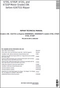 John Deere 670G, 670GP, 672G and 672GP Motor Grader Repair Technical Manual TM11205 PDF