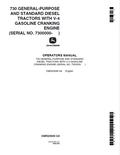 John Deere 720 Tractor Diesel With Gasoline Cranking Engine Operator Manual OMR20699 PDF