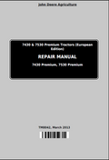 John Deere 7430 & 7530 Tractors Repair Manual TM8042 PDF