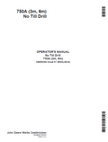 John Deere 750A (3m, 6m) No Till Drill Operator Manual OMZ92393 PDF
