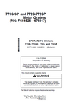 John Deere 770G, 770GP, 772G, and 772GP Motor Graders Operator Manual OMT314825 PDF
