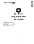 John Deere 792D LC Excavator Repair Technical Manual TM1596 PDF