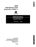 John Deere 820R Walk-Behind Tiller Operator Manual OMM134173 PDF
