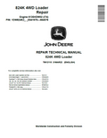 John Deere 824K 4WD Loader Repair Technical Manual TM12115 PDF