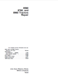 John Deere 8560, 8760, and 8960 Tractors Repair Manual TM1433 PDF
