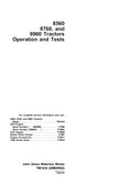 John Deere 8560, 8760 and 8960 Waterloo Works Tractors Operation and Test Manual TM1434 PDF