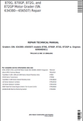 John Deere 870G, 870GP, 872G, and 872GP Motor Grader Repair Technical Manual TM12145 PDF