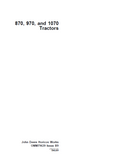 John Deere 870, 970, and 1070 Tractors Operator Manual OMM79639 PDF