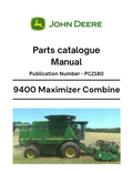 John Deere 9400 Maximizer Combine Parts catalogue Manual PC2180 PDF