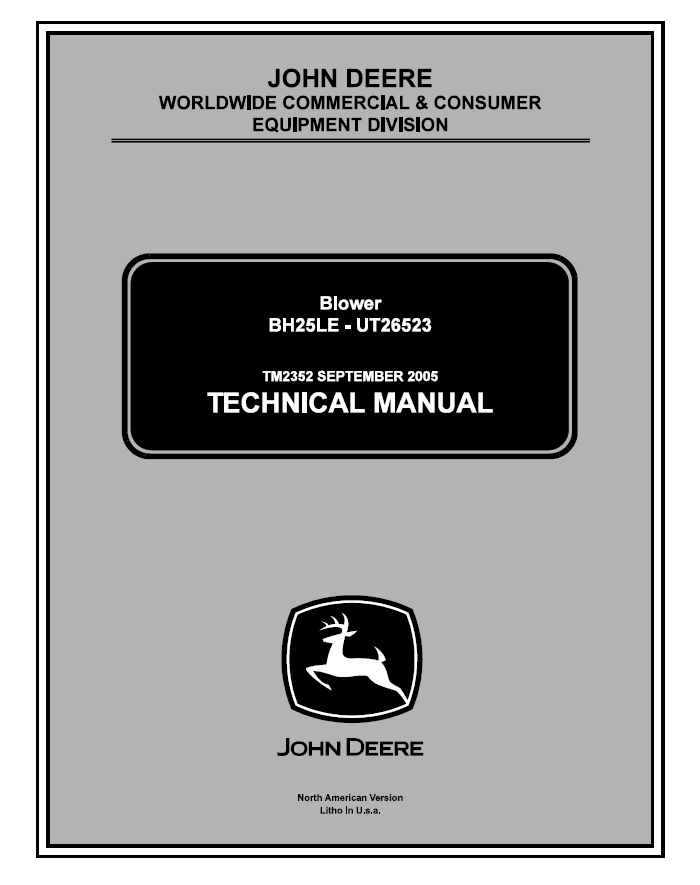 John Deere BH25LE - UT26523 Blower Technical Manual TM2352 PDF