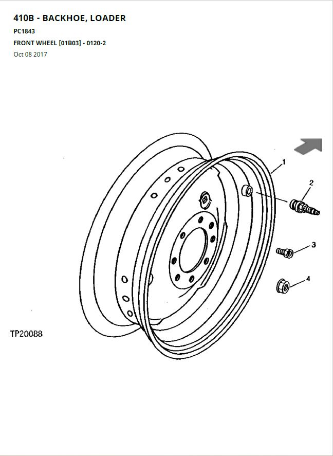 John Deere Backhoe Loader 410B Parts Catalog Manual PC1843 PDF