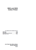 John Deere Cotton Picker 9920 and 9930 Technical Manual TM1283 PDF