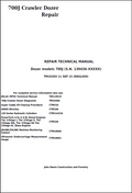 John Deere Dozer 700J Repair Technical Manual TM10269 PDF