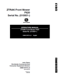 John Deere F620 ZTRAK Front Mower Operator Manual OMM139734 PDF
