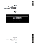 John Deere F725 Front MowerS Operator Manual OMM134807 PDF