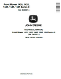 John Deere Front Mower 1420, 1435, 1445, 1545, 1565 Series II Technical Manual TM2147 PDF