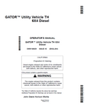 John Deere Gator™ Utility Vehicle HPX 6X4 Diesel Operator Manual OMM168629 PDF