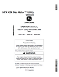 John Deere HPX 4X4 Gas Gator™ Utility Vehicle Operator Manual OMM175870 PDF